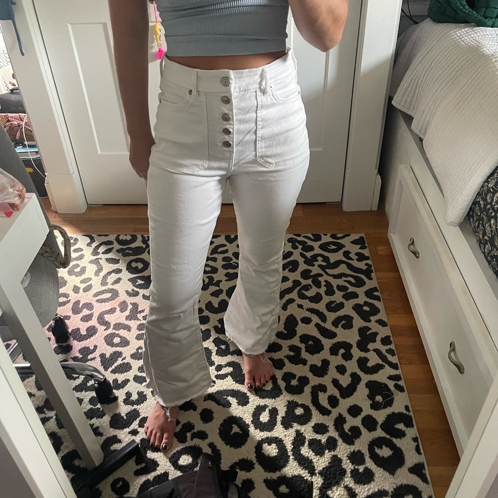 ae bootcut white jean